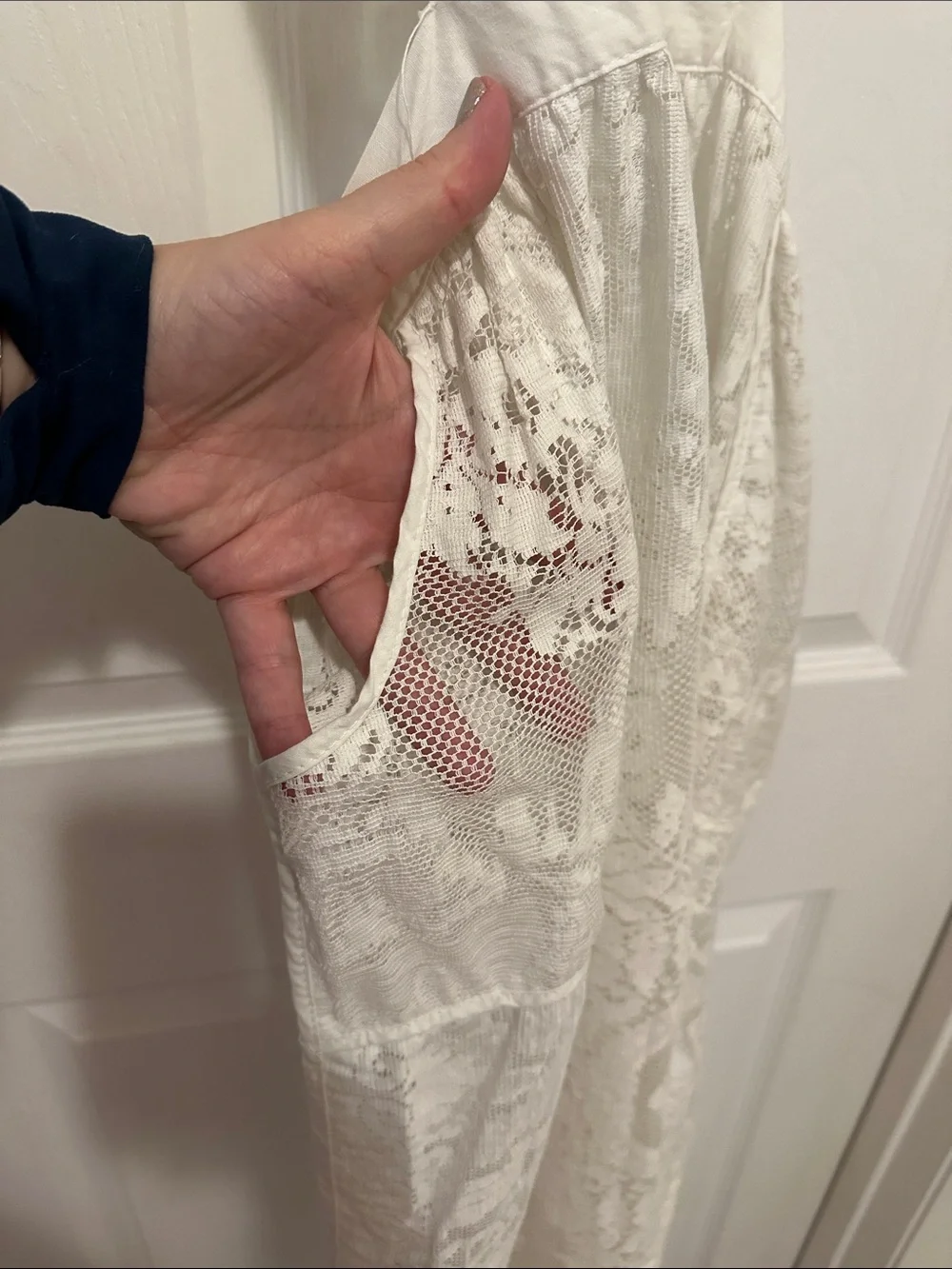 Vintage White Lace Victorian Style Hostess Apron Excellent Condition
